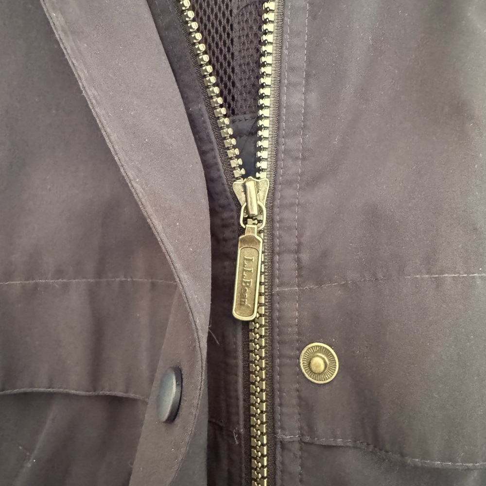 LL Bean Women's Navy Blue Long trench Coat - Picture 5 of 8
